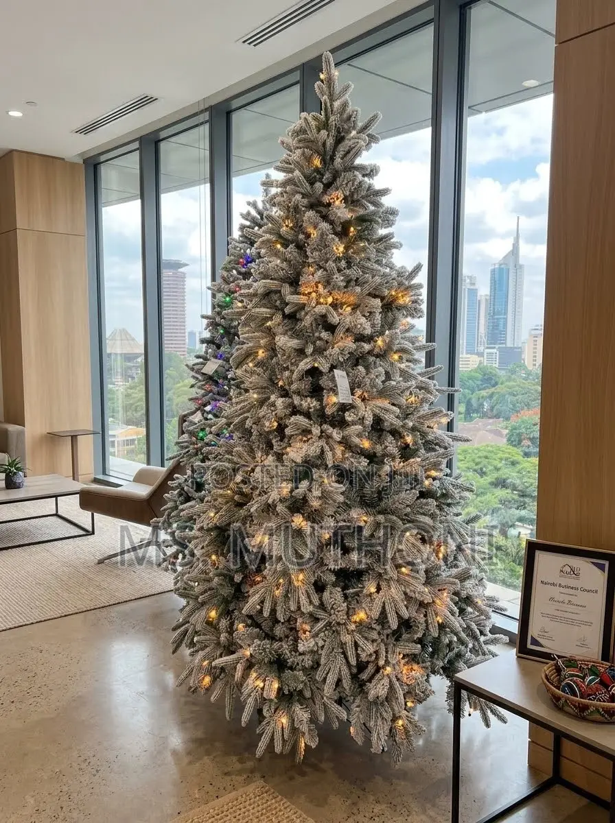 Heavily Flocked Pre-Lit Christmas Tree
