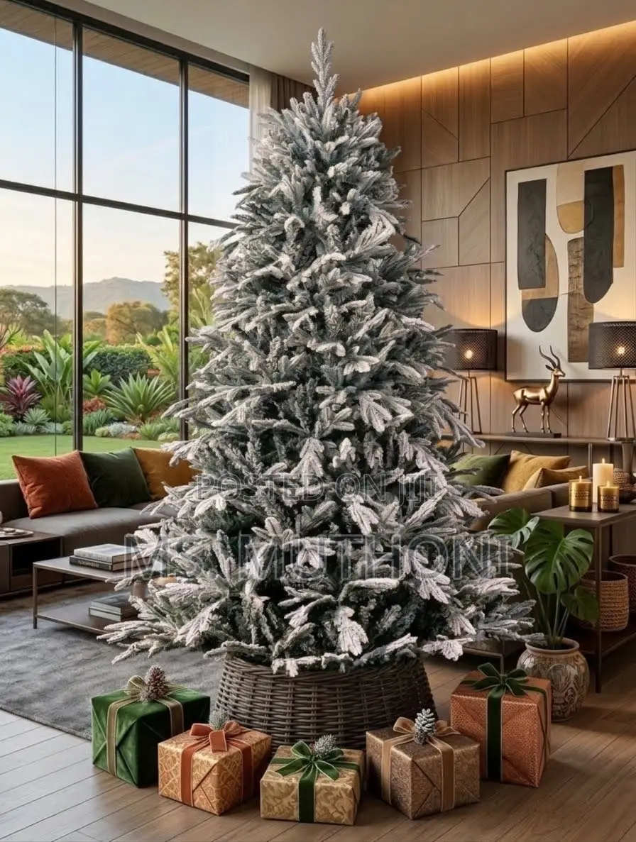  Premium Dark Green Pine Snow-Flocked PVC Tree 