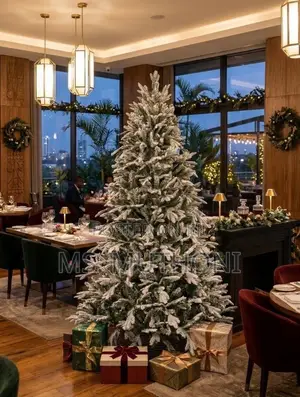  High-End Dark Green PVC Pine Christmas Tree (Snow Flocked) 