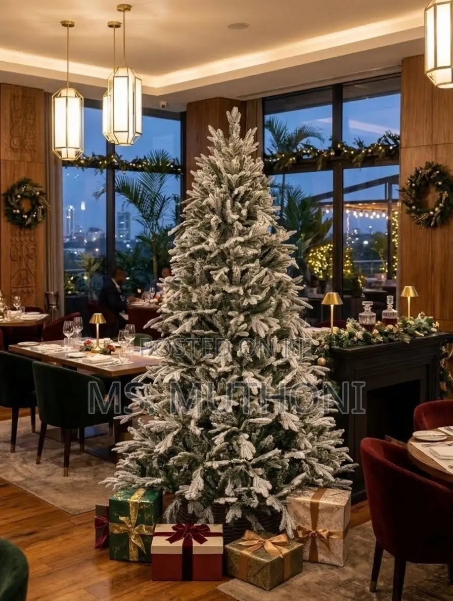  High-End Dark Green PVC Pine Christmas Tree (Snow Flocked) 