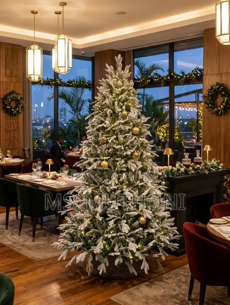  High-End Dark Green PVC Pine Christmas Tree (Snow Flocked) 