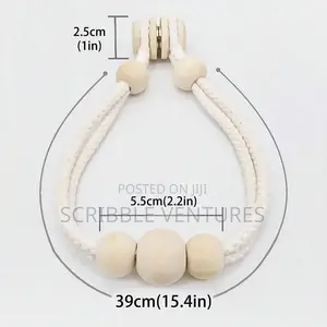 Magnetic Curtain Tiebacks With Wooden Beads
