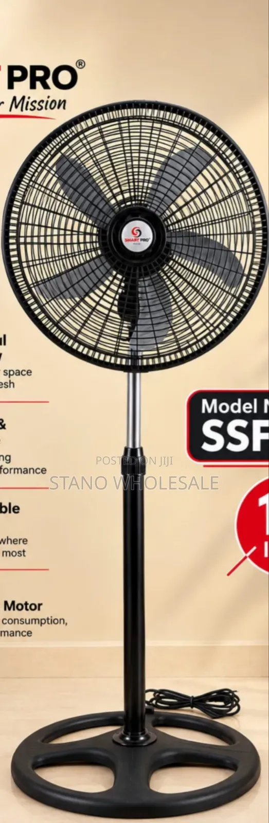 18nch Standing Fan Black