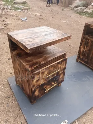 Wooden Pallet Shinny Bedside Drawer.