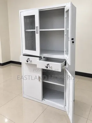 White Metal Office Storage Cabinet