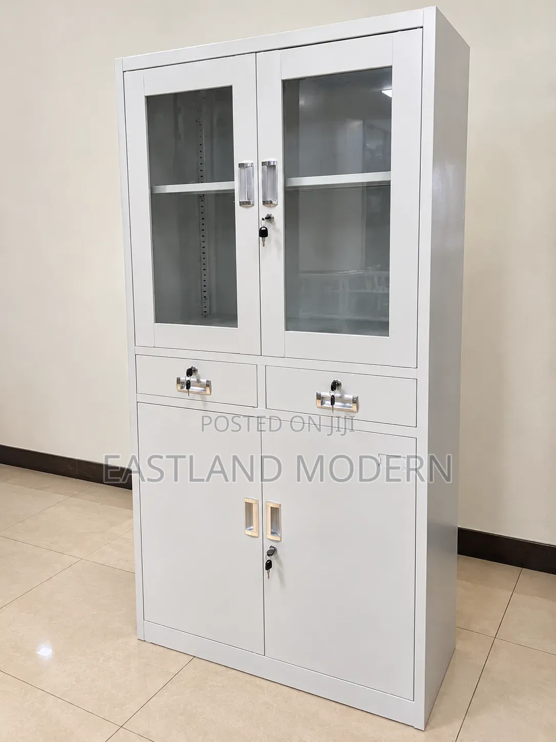 White Metal Office Storage Cabinet