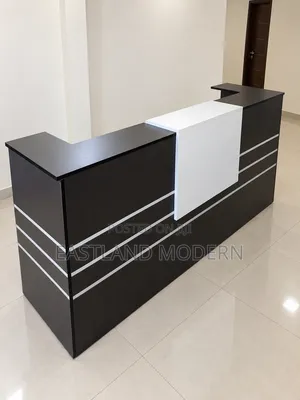 Modern Grey and White Reception Desk for Office and Business