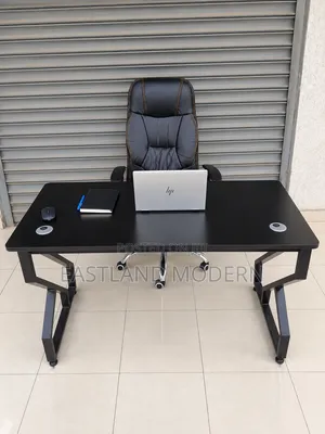 Black Executive Office Desk With Chair