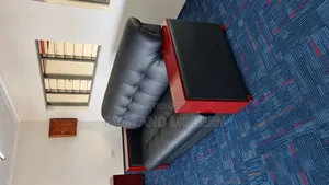 Black Leather Office Sofa
