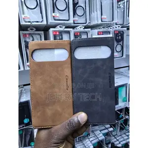 Google Pixel 7 Pro Black Premium Vintage Leather Flip Wallet Case – PU