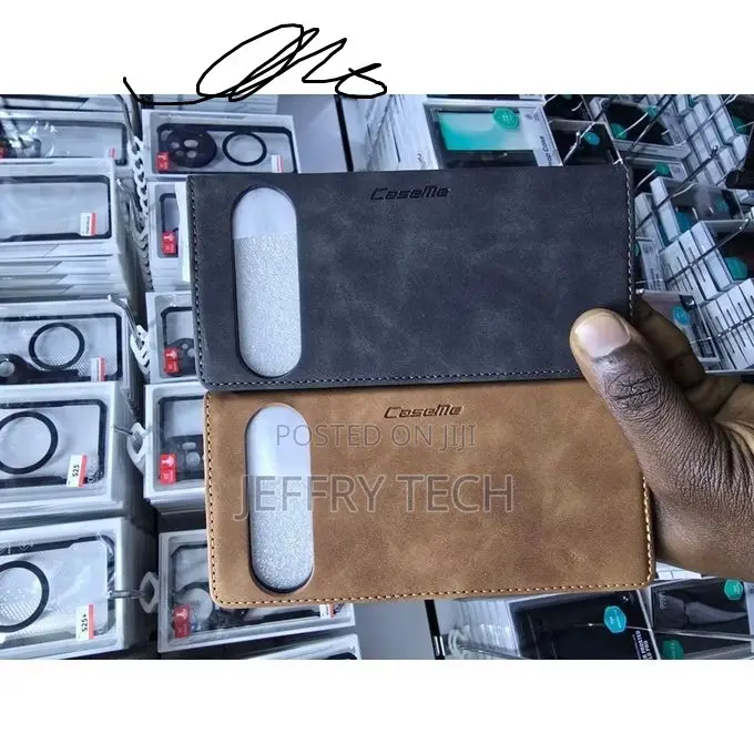 Google Pixel 7 Pro Black Premium Vintage Leather Flip Wallet Case – PU