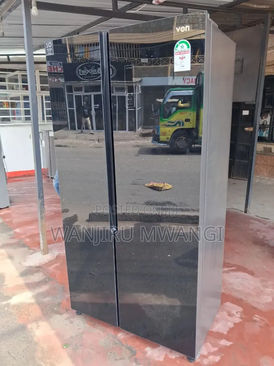 Von Mirrored Side by Side Refrigerator