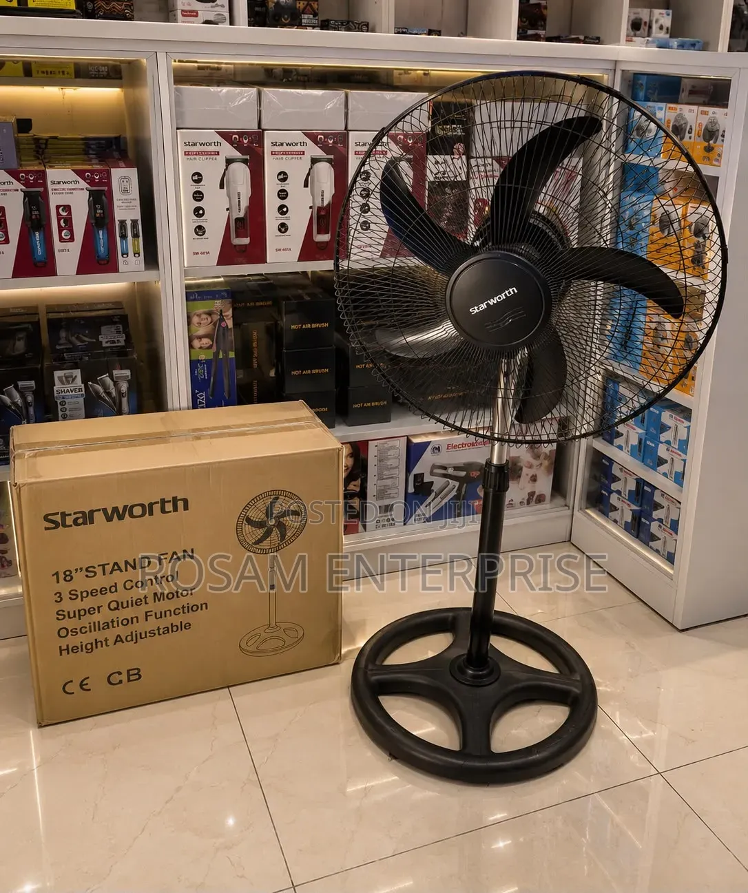 Starworth Stand Fan 18" Round Base