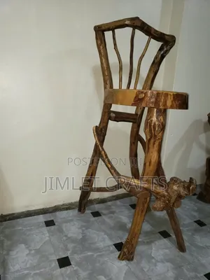 Handcrafted Wooden Barchair With Backrest