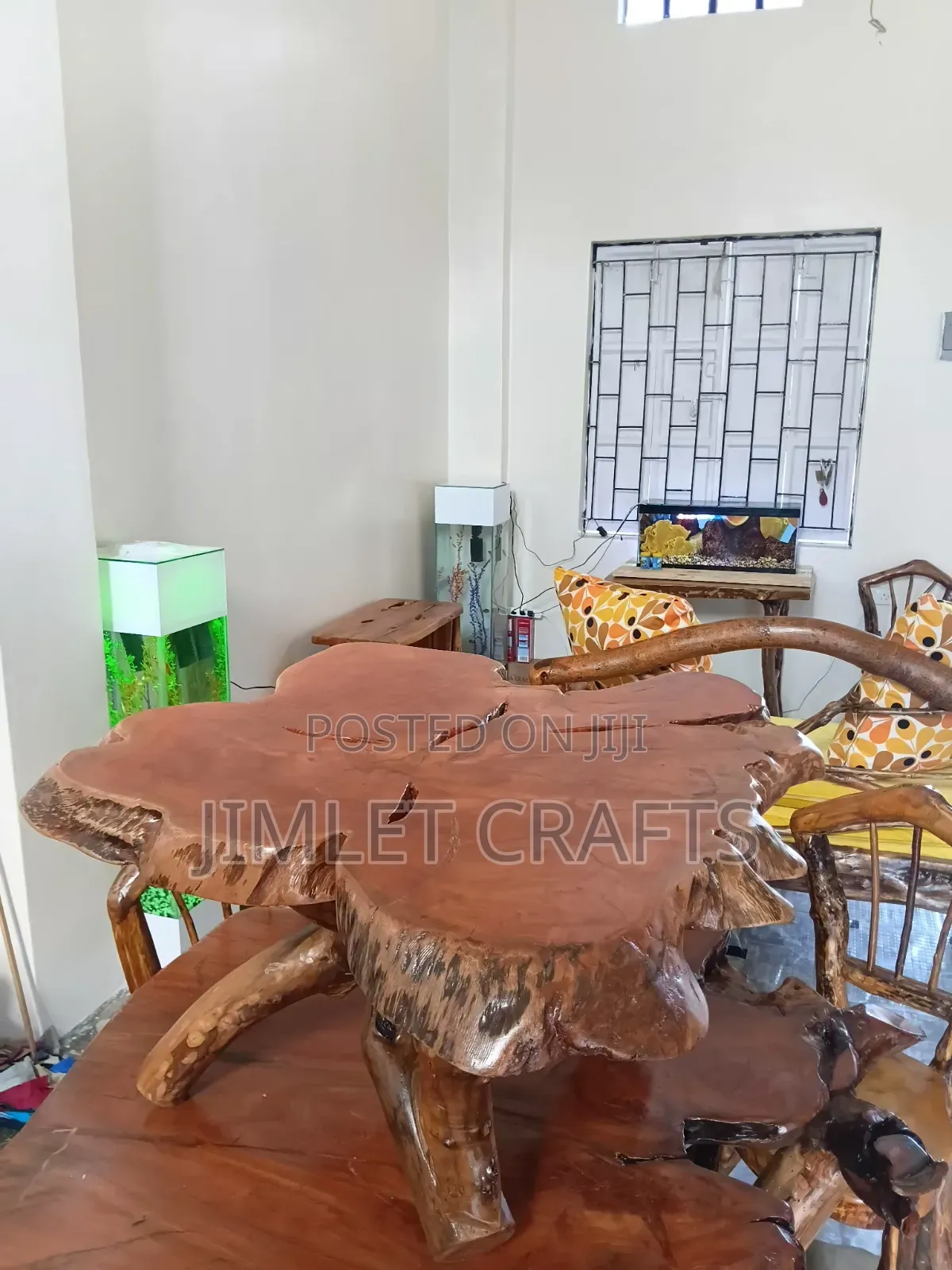Rustic Natural Wood Coffee Table