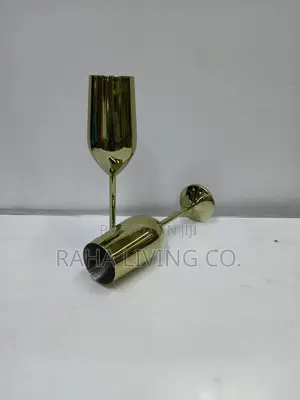 2pc Gold Stainless Steel Wine Glass Set | 270ml | Champagne Flutes