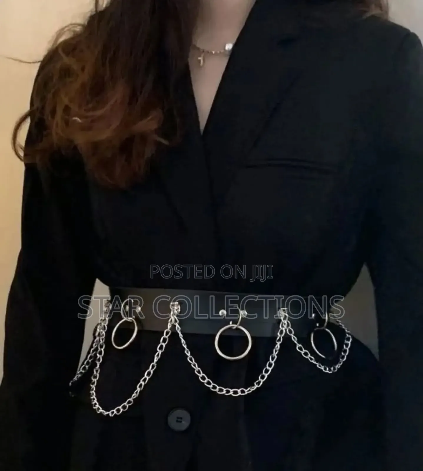 Gothic Leather Chain Belt