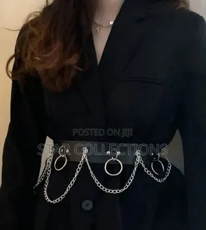 Gothic Leather Chain Belt