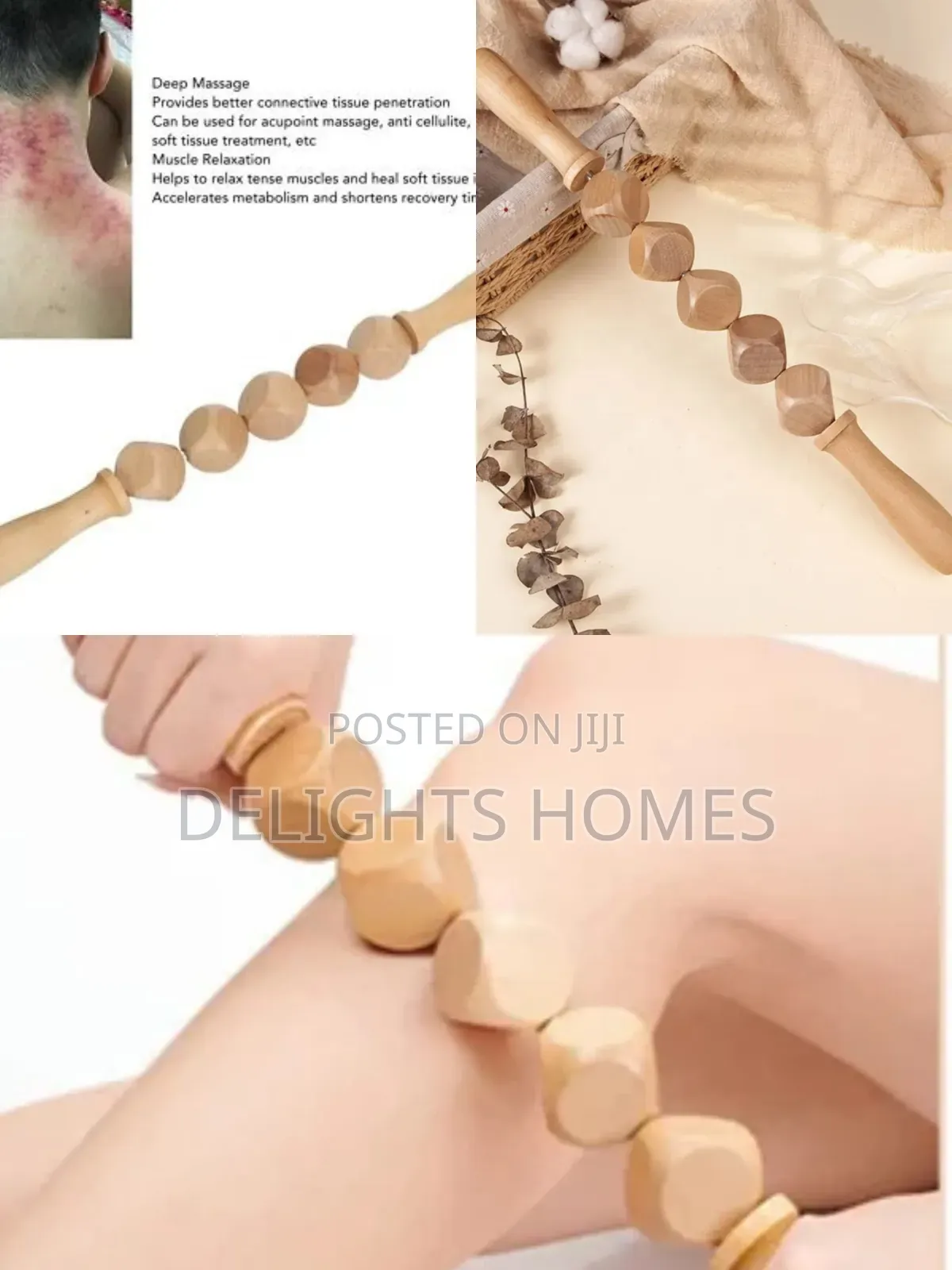 Wooden Massage Roller 6 Cube-Hw