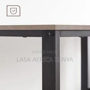 LASA Modern Study Desk With Shelves - Greige - Black | LASA