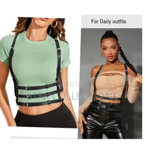 Unisex Goth Punk Leather Harness Belt