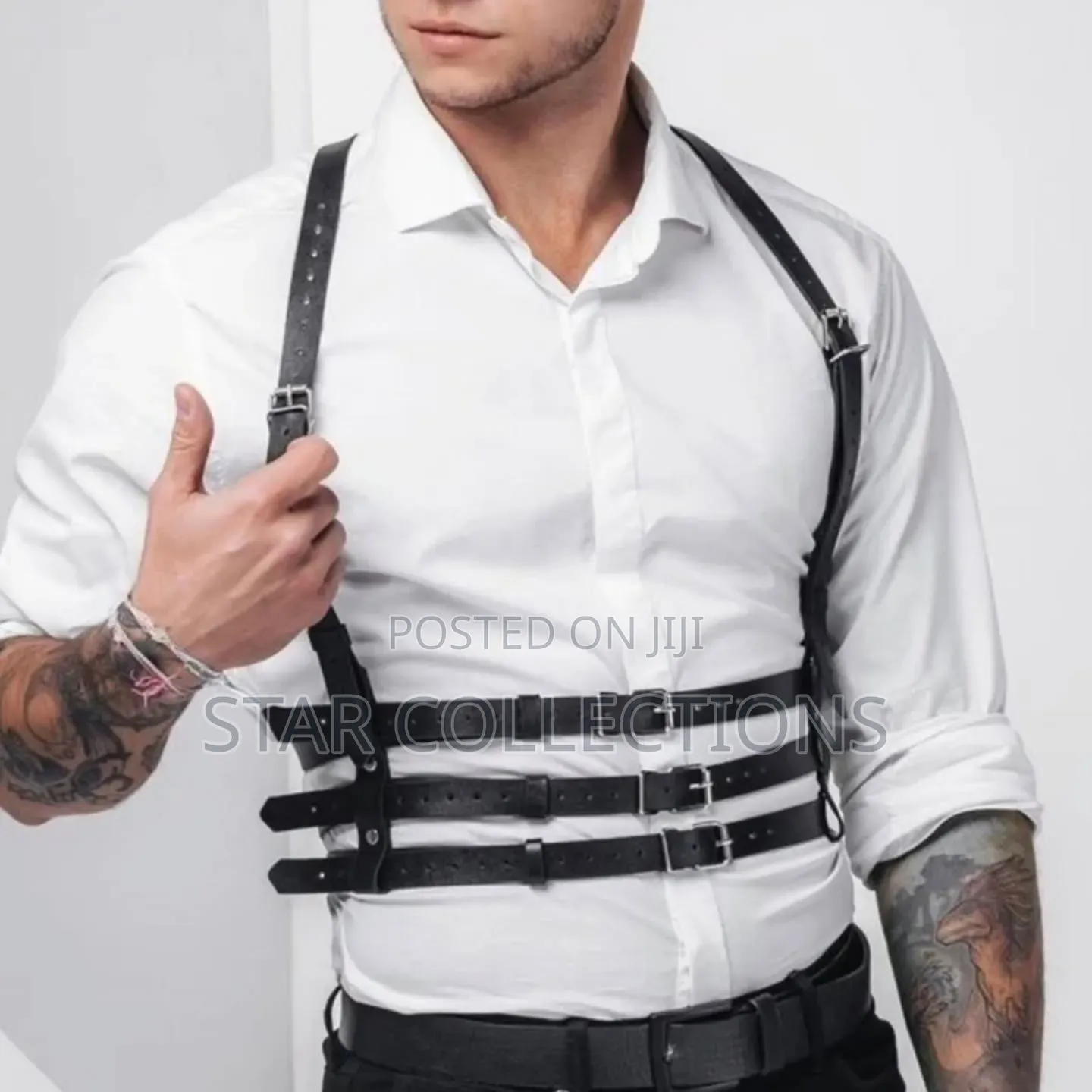 Unisex Goth Punk Leather Harness Belt