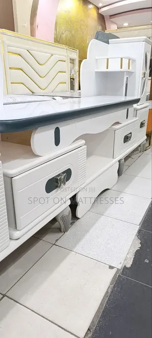 Exquisite Top-Tier TV Stand With Side Units and Butterfly Deco Drawers