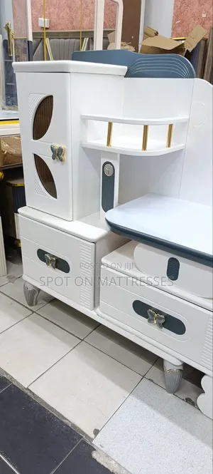 Exquisite Top-Tier TV Stand With Side Units and Butterfly Deco Drawers