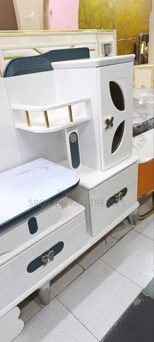Exquisite Top-Tier TV Stand With Side Units and Butterfly Deco Drawers