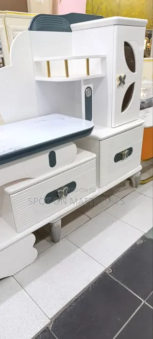 Exquisite Top-Tier TV Stand With Side Units and Butterfly Deco Drawers