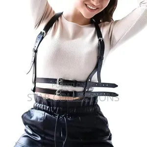 Goth Punk Leather Harness Belt