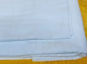 TC White Bedsheets | Size 6x6 | Plain White Striped Cotton Feel