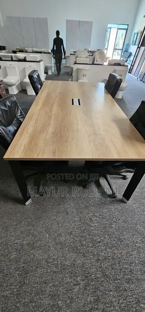 Confrance Desk Along With 4 Leather Revolving Chairs