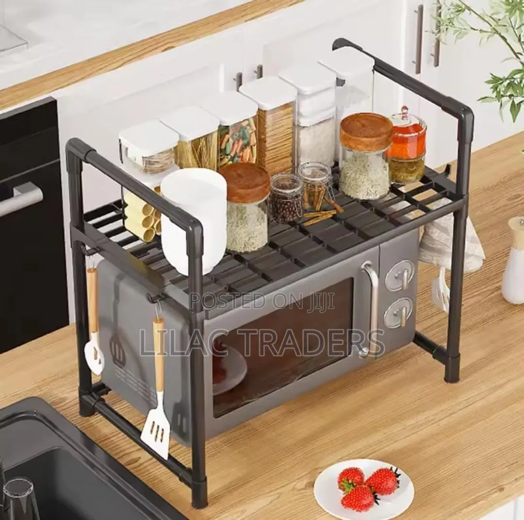 Space Saving 2 Tier Microwave Organizer Alp