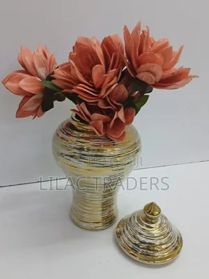 Luxury Gold and White Decorative Ginger Vase Alp