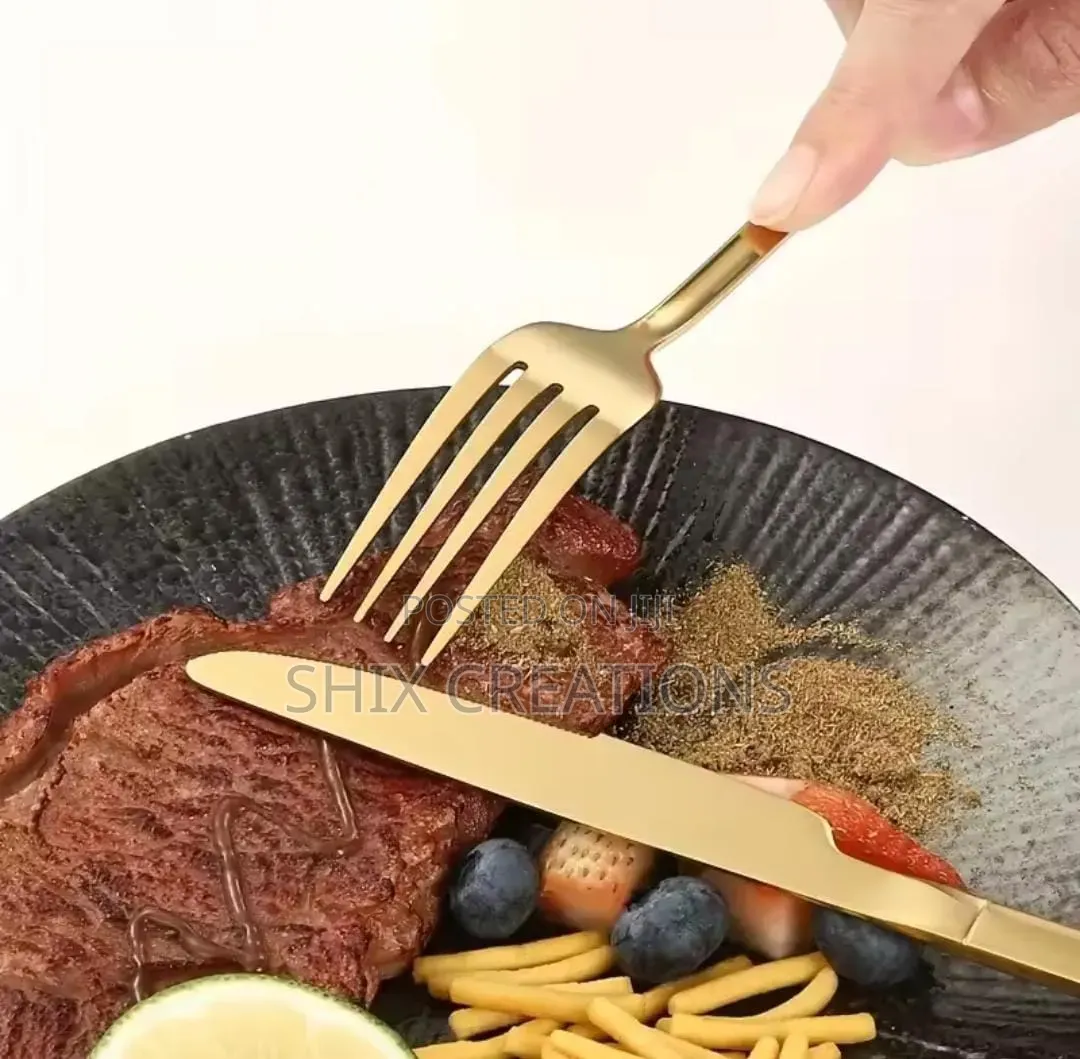 25 Pieces Glister Gold Dinning Spoon Sets