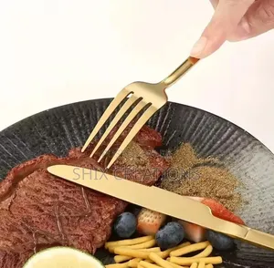25 Pieces Glister Gold Dinning Spoon Sets