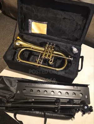 Flugelhorn With a Music Stand.