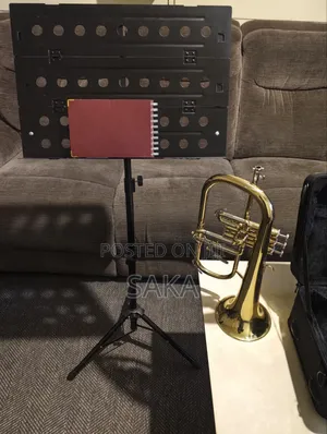 Flugelhorn With a Music Stand.