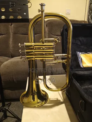 Flugelhorn With a Music Stand.