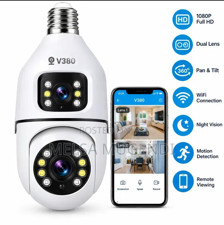 V380 Smart Dual Lens Wireless Camera for Home Security