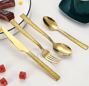25 PCS Gold Cutlery Set With Stand