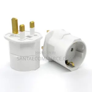 UK 3-Pin Plug to European 2-Pin Socket Universal Electrical Plug