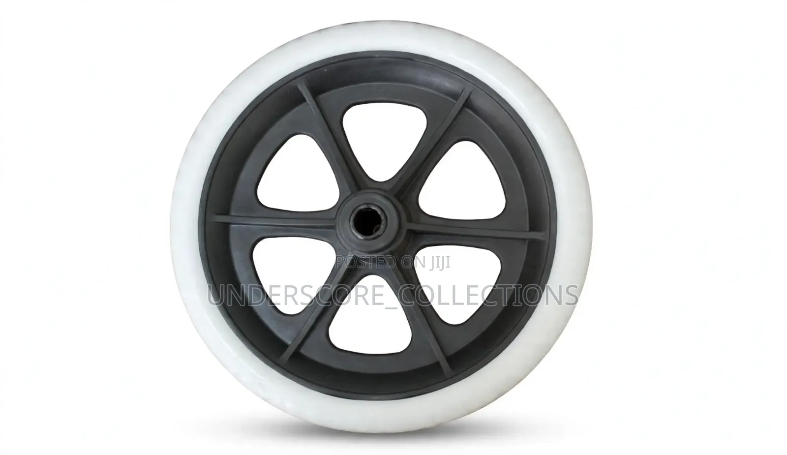 Solid Replacement Wheelchair Front Caster Wheel With a 6-Spoke Rim.