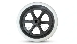 Solid Replacement Wheelchair Front Caster Wheel With a 6-Spoke Rim.