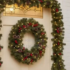 2.7meters Predecorated Green Garland With Inbuilt Light