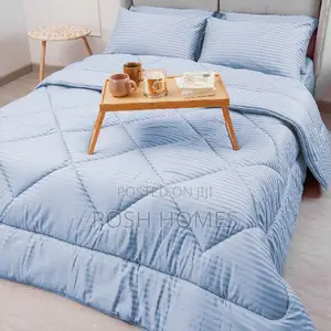4 PC Set , Cotton Striped Binded Duvet,
