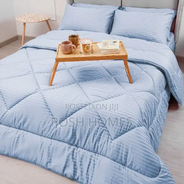 4 PC Set , Cotton Striped Binded Duvet,