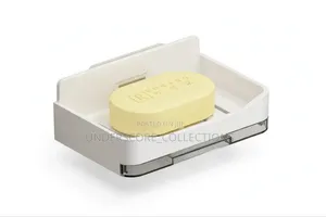 *Punch Free Wall Mounted ABS Soap Dish With Water Draining Tray*