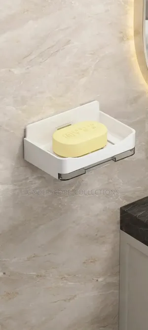 *Punch Free Wall Mounted ABS Soap Dish With Water Draining Tray*